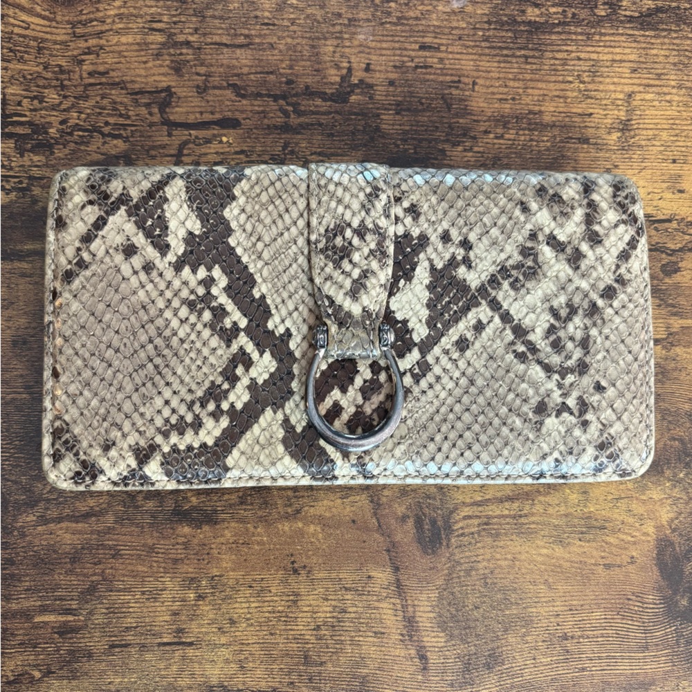 Brighton Large Wallet Python Snake Print Leather … - image 1
